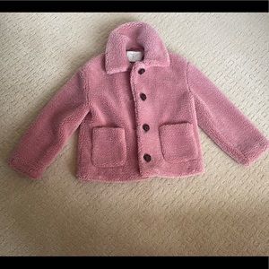 Zara | Jackets & Coats | Zara Pink Teddy Coat | Poshmark